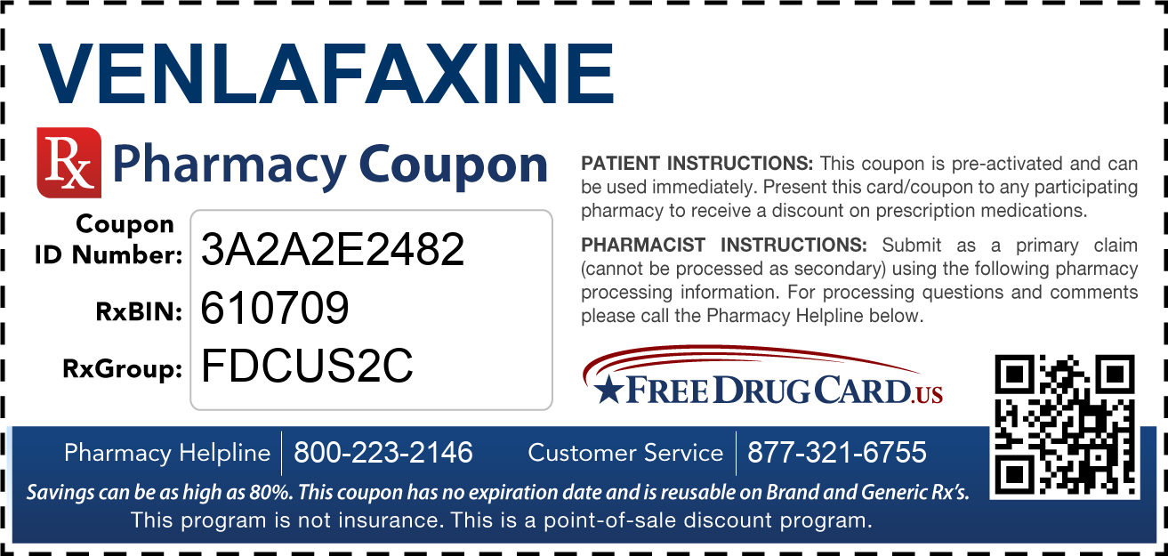Discount Venlafaxine Pharmacy Drug Coupon