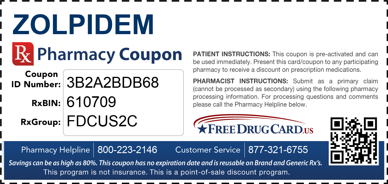 Coupon from manufacturer coupon zolpidem